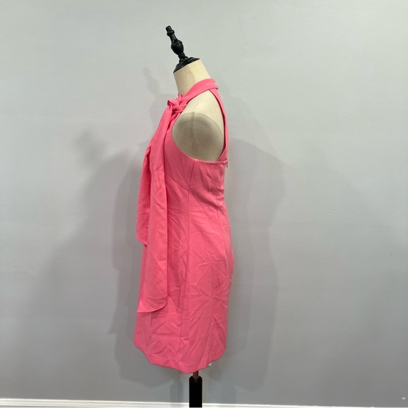 Vince Camuto Bubblegum Pink High Tie Neck Sleeveless Mini Dress - Reemoly - Picture 10 of 11